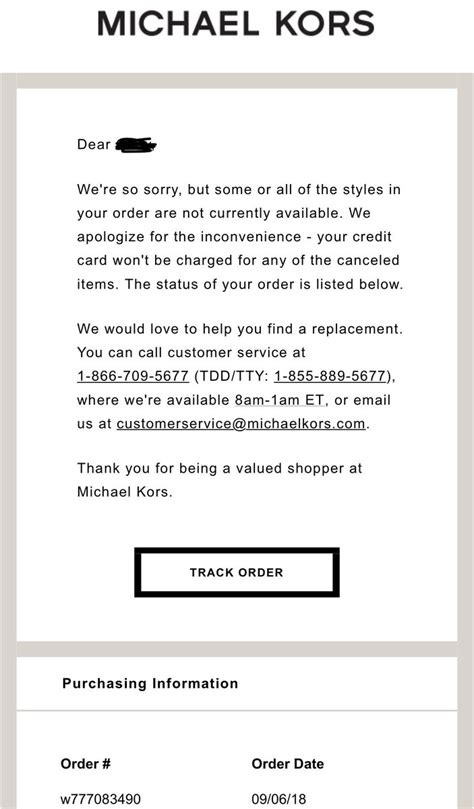 cancel order michael kors